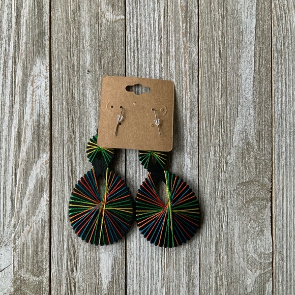 NEW- Rainbow String Earrings - Picture 2 of 3